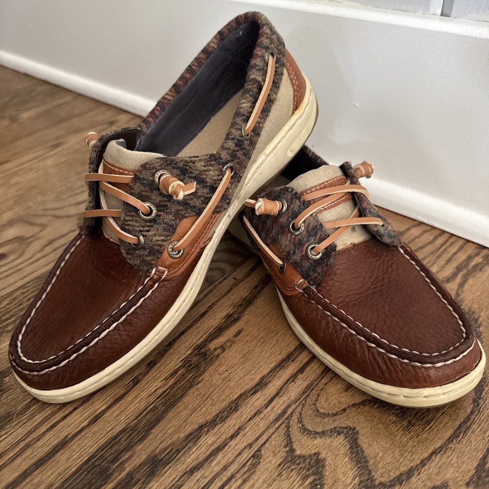 Sperry Top Sider Boat Shoes Womens 7 M Casual Memory Foam Flats STS97581 Brown
